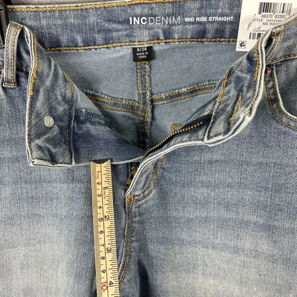 Inc Denim Mid Rise Straight 6/28 Rolled Cuff - Picture 7 of 15